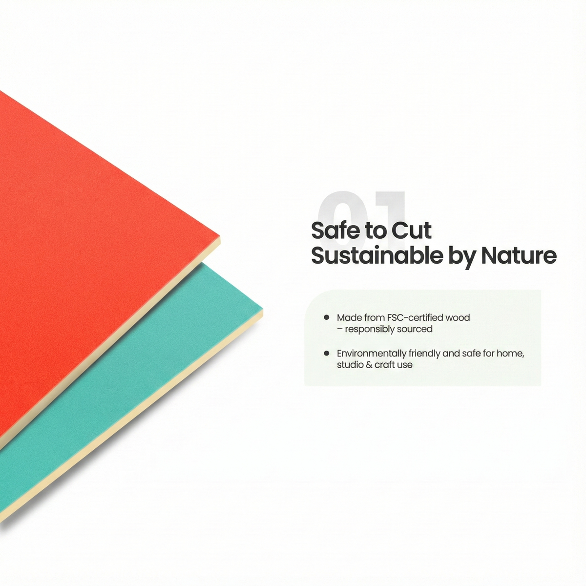 Creatorally Solid-Color Plywood Sheets – 6pcs A4 11.7"x8.27" 3mm, FSC Certified & DIY
