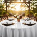 MJS 100% Spun Polyester 2 PLY Round Table Linens-1