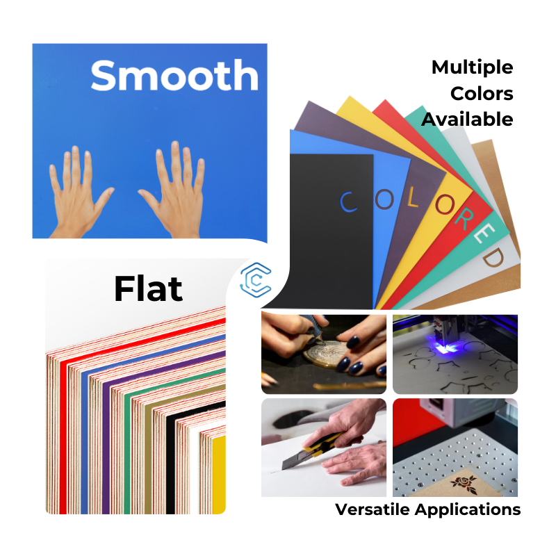 Exclusive to the UK—Creatorally Solid-Color Plywood—8 sheets, 30×30 cm, 3 mm, Late Summer Stock-Up Special-4