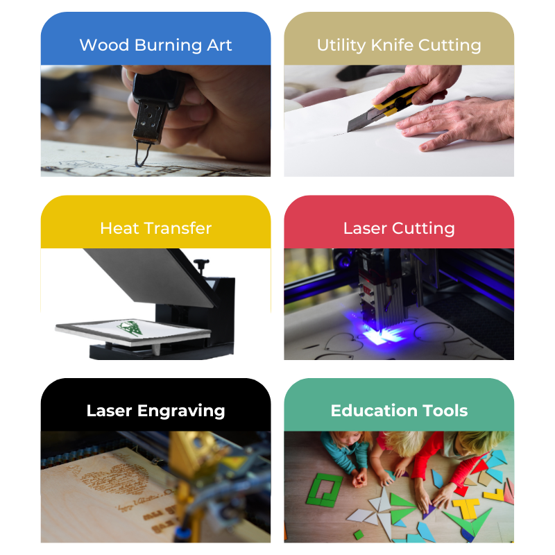 Creatorally Multi-Color Plywood Sheets – 8pcs A3 Size, 3mm, Double-Sided & Laser-Ready Craft Wood