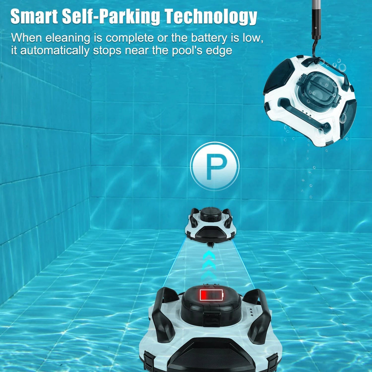 Cordless robotic pool cleaner