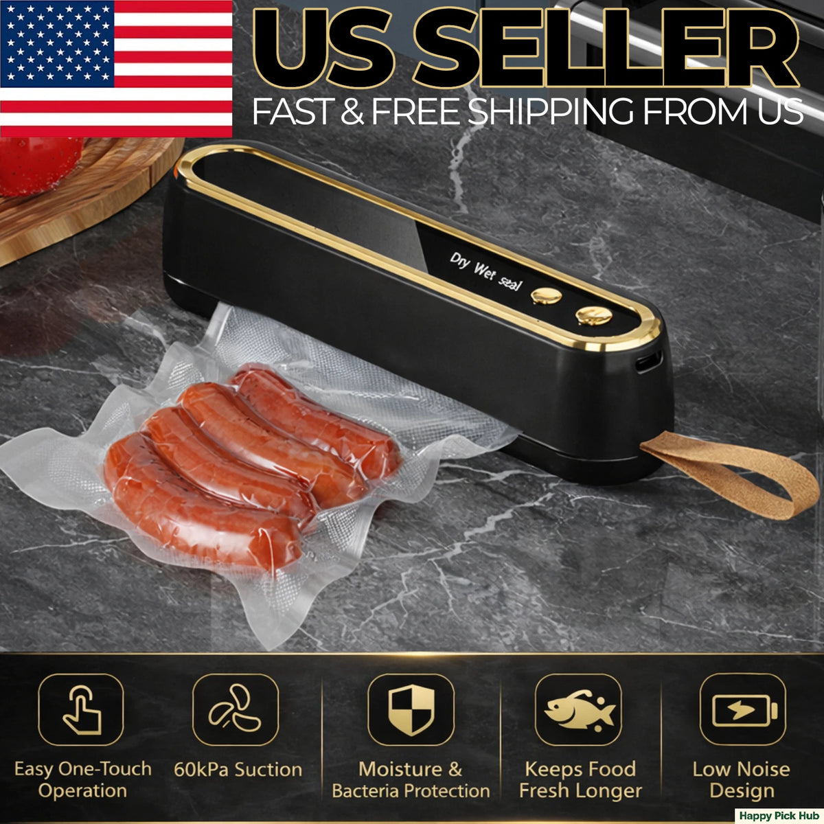 Portable food vacuum sealer